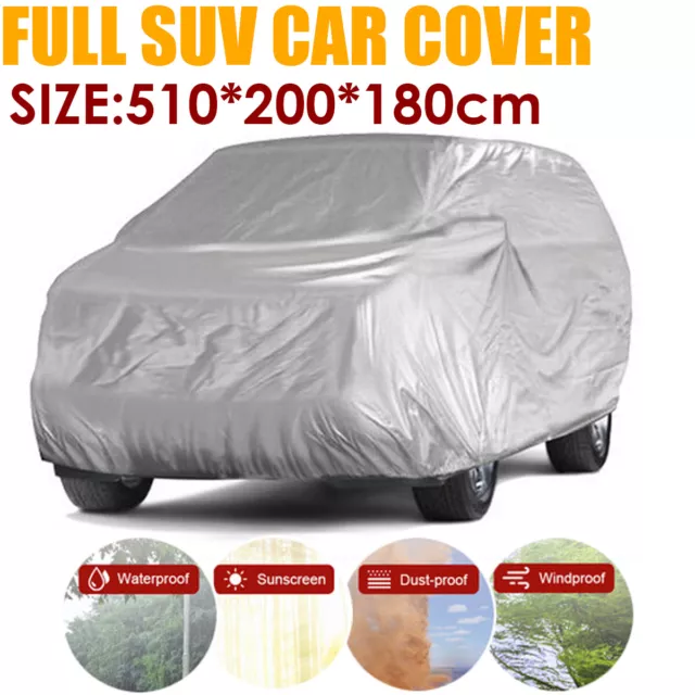 Extra Large Waterproof Full Car Cover SUV Breathable Outdoor Rain UV Protection