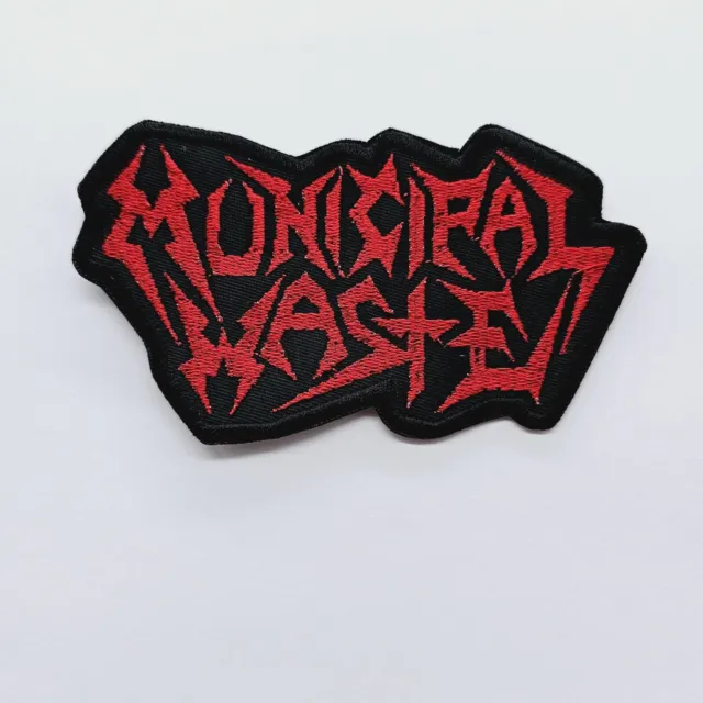 Municipal Waste Red Shaped Logo  EMBROIDERED PATCH