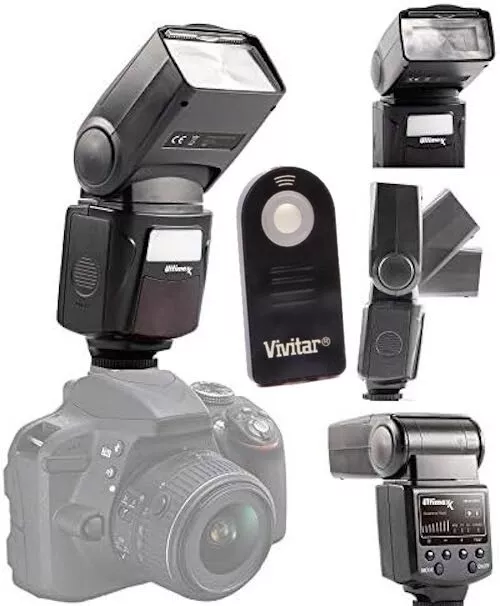 Dedicated  Ttl High Output Flash + Charger Diffuser Kit For Canon Eos Rebel 80D