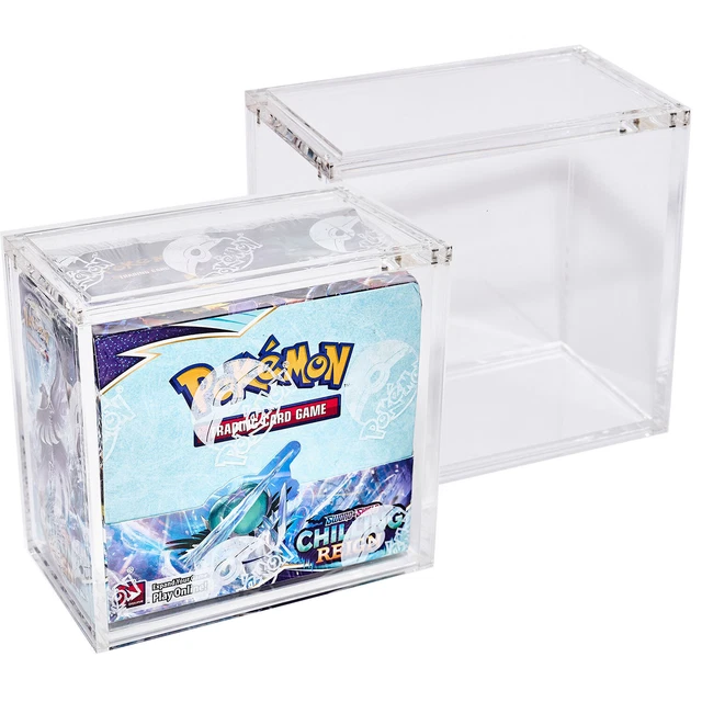 Acrylic Display Case for Pokemon Booster Box 6mm Premium Magnetic Top Stackable