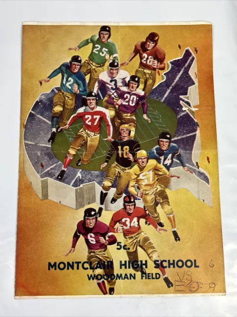 Montclair High New Jersey vs East Orange High 1942 Football Program New Jersey