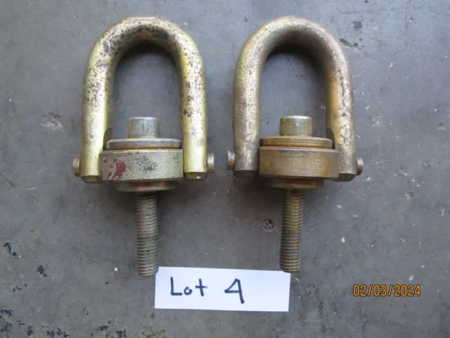 2 Jergens 2500lbs 9/16-12 Pivoting Swivels Lifting Hoist Rings Long Shaft Lot 4