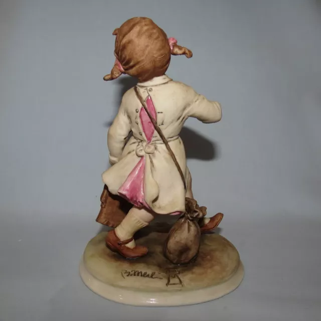 fine quality CAPO DI MONTE ITALY figure of SCHOOLGIRL signed B Merli 3