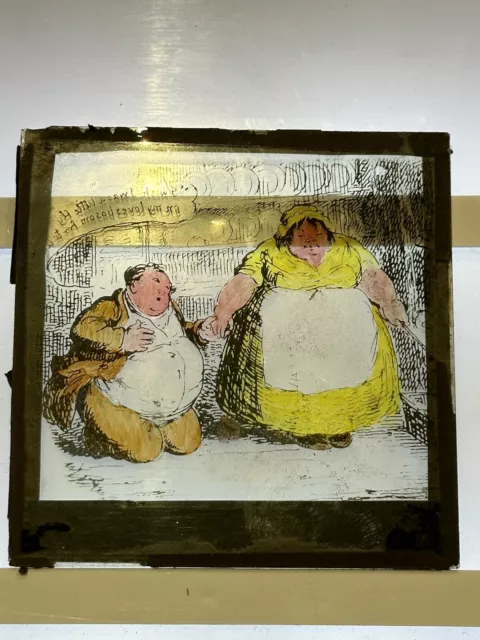 Magic Lantern Slide Lovely Couple “I Wish I Was A Fly On My Lovers Bosom"