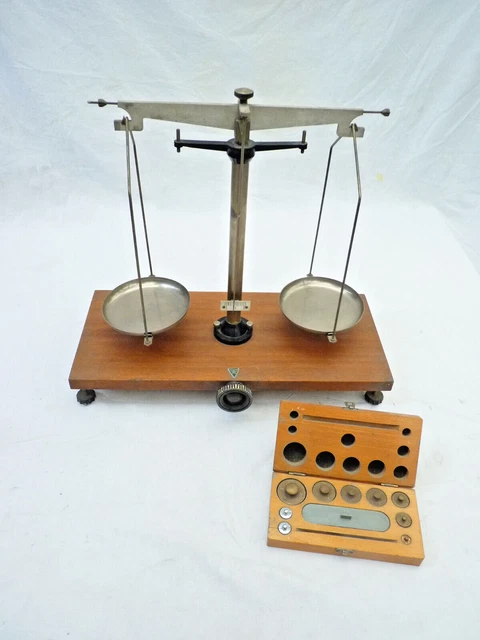 Nostalgische Apothekerwaage Goldwaage Waage mit Gewichten in der Holzbox