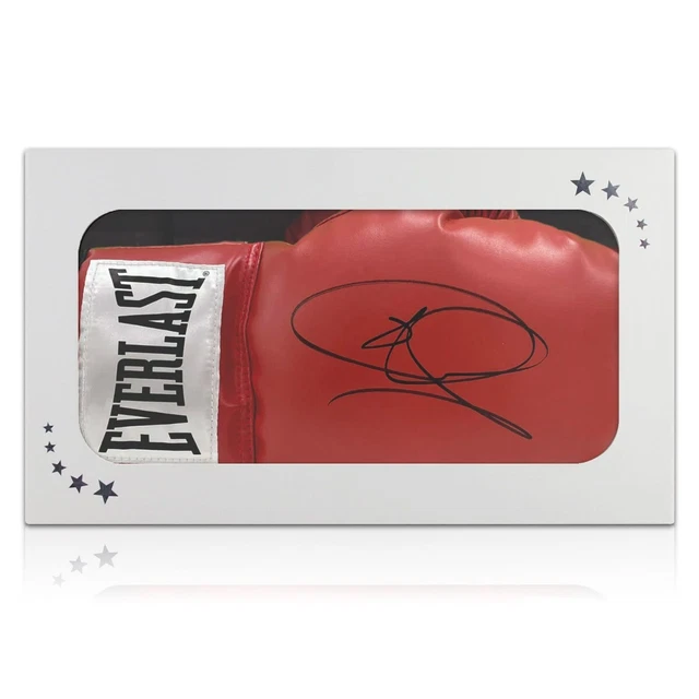 Gant de boxe Lonsdale noir signé par Sugar Ray Leonard et encadré | LCS