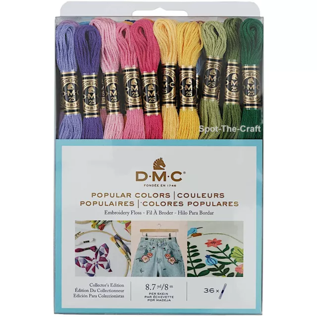 DMC Floss Popular Colors 36 Skeins 6 Strand Embroidery Thread