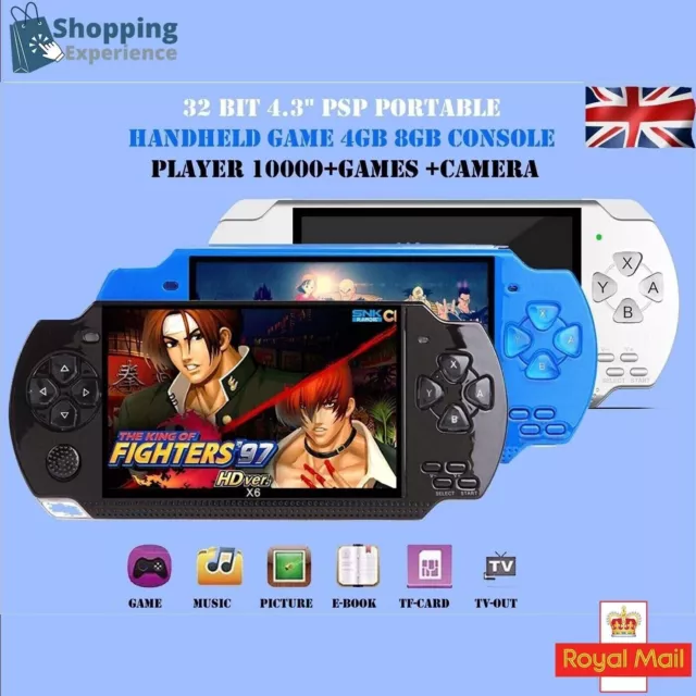 32 Bit 4.3" PXP Portable Handheld Game 4GB Console Player 10000+Games X6