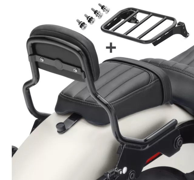 Sissybar für Harley Breakout / 114 18-22 XS mit Gepäckträger und Docking schwarz