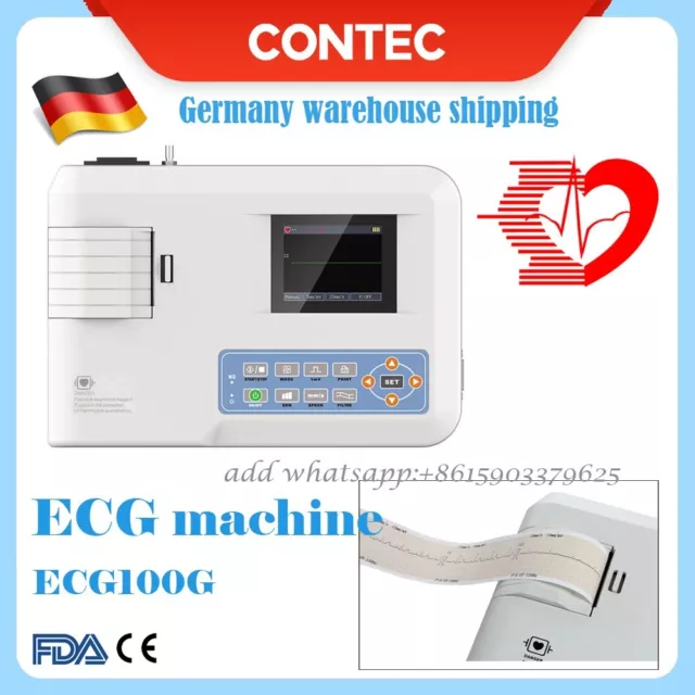 Digitales 1-Kanal-12-Kanal-EKG-EKG-Gerät, tragbarer Elektrokardiograph  ECG100G.