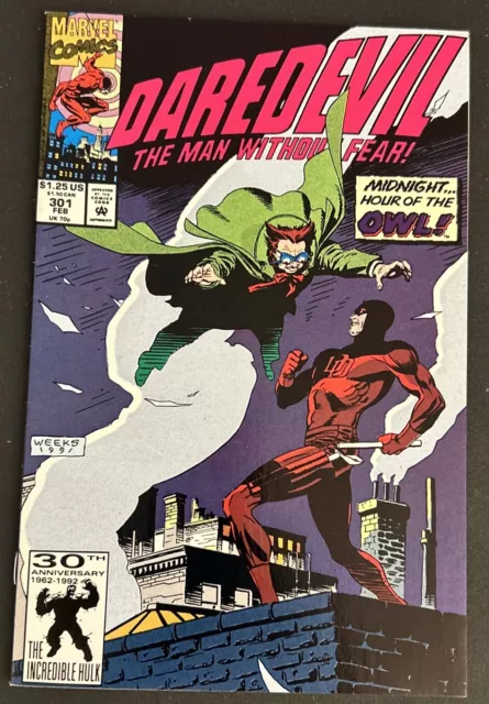 Daredevil 301; Lee Weeks Cover; The Owl; Death Of Trainwreck; Ads; TMNT Simpsons