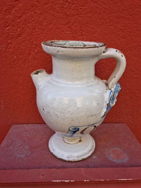 Chevrette,Pot à Pharmacie,Vase en faïence Moustiers ? Nevers ? XVIIIÉME ?