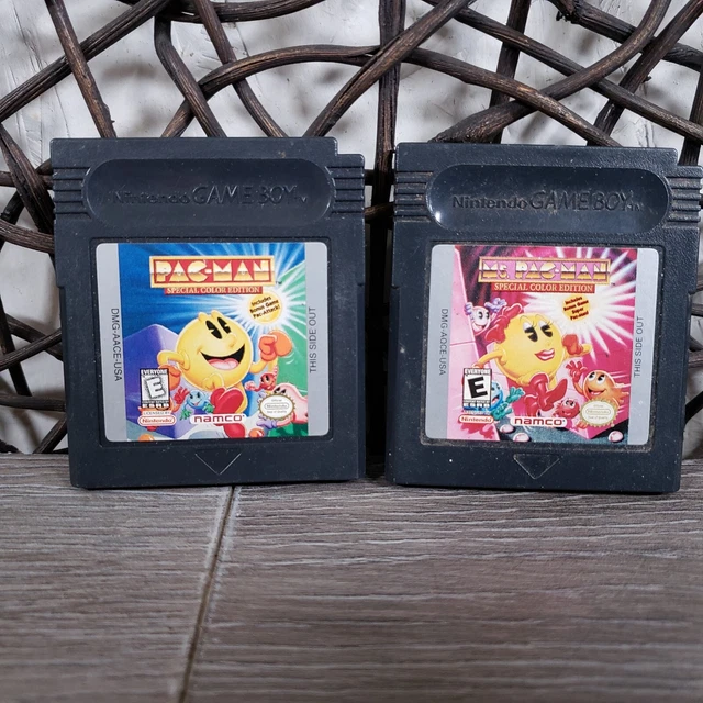 Ms. Pac-Man & Pac-Man Special Color Edition Nintendo Game Boy 2 GAME LOT TESTED