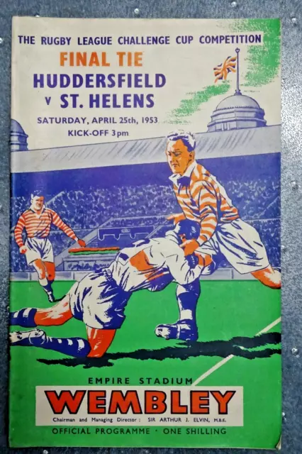 1953  RUGBY LEAGUE CUP FINAL  HUDDERSFIELD v ST.HELENS    Programme