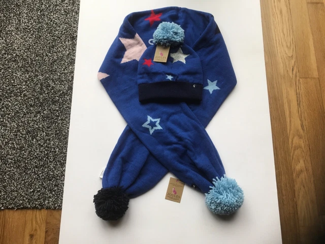 Sciarpa e cappello a bobble blu stella età 3-7 anni