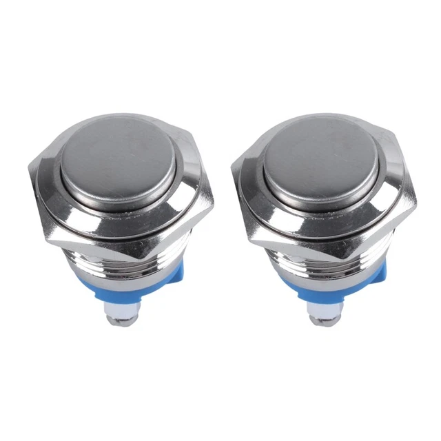 2 x 16 mm altezza rotondo metallo attuale pulsante interruttore E5N6