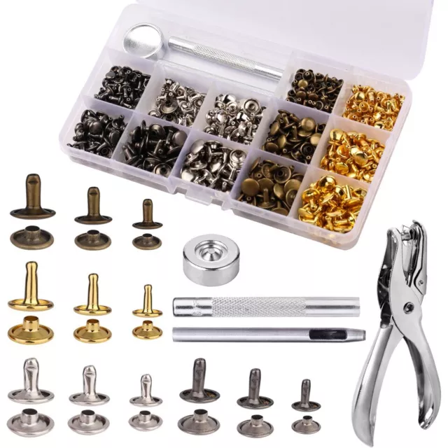 Leather Snap Fasteners Kit 480PCS Metal Button Snaps Press Studs 4 Color Mixed