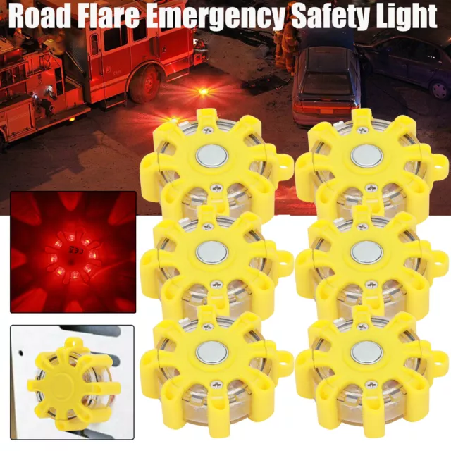 2-12x Magnetic LED Road Flare Emergency Beacon Strobe Safety Warning Lights