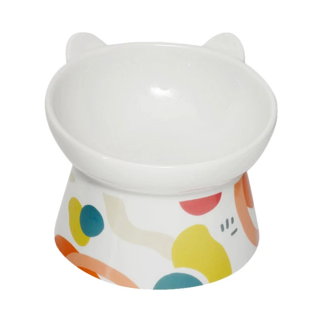 Elevated Dog Feeder Pet Cat Ceramic Bowl Auto Feeder Dispenser Container Puppy