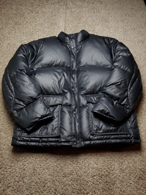Gap Puffer Jacket Size 2XL Mens Black Full Zip Button Goose Down Military