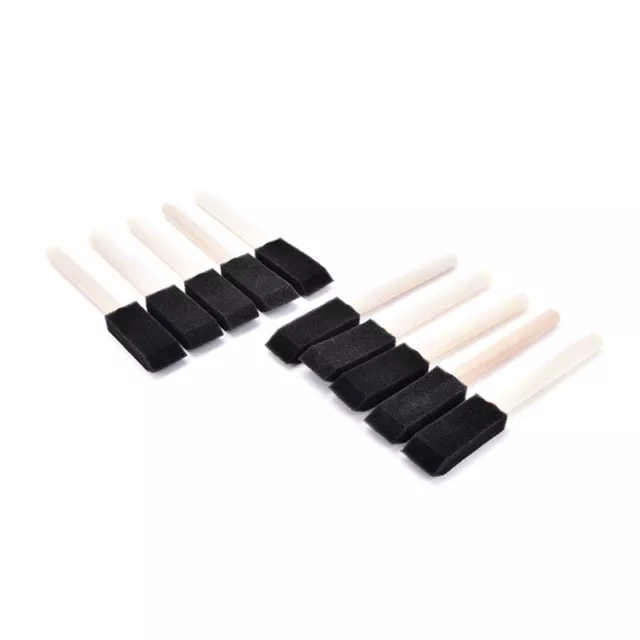 10X 1'' Foam Sponge Brushes Wooden Handle Painting Drawing Craft D R XI