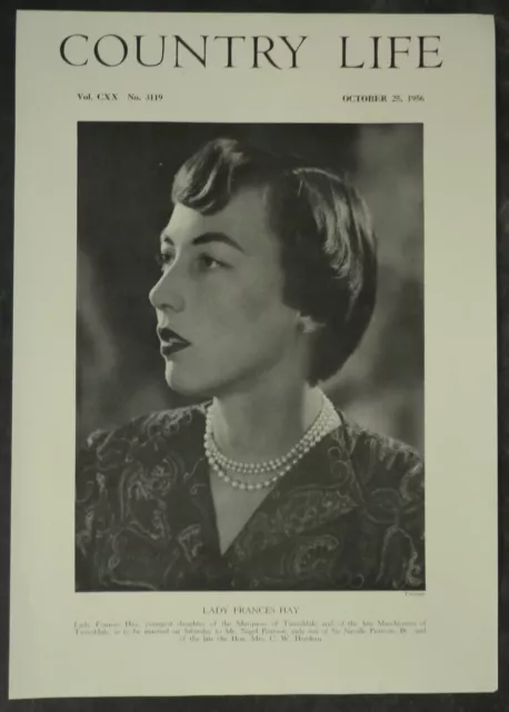 Lady Frances Elizabeth Ann Hay Nigel Arthur Pearson 1956 1 Page Photo Article