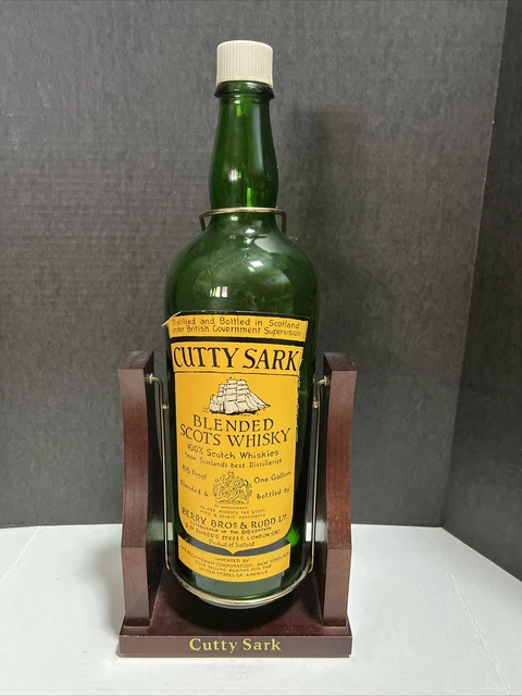 VTG Cutty Sark Whiskey 1 Gallon Bottle w/ Swing Stand Bar Display 21" despenser