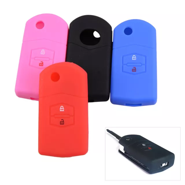 2 Button Remote Flip Key Case Silicone Cover Shell for Mazda 2 3 5 6 CX7 RX8 MX5