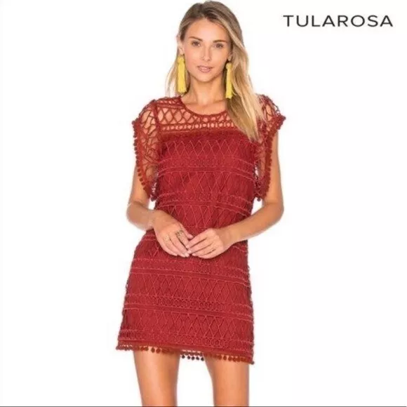 Tularosa Clayton Pom Pom Mini Tunic Dress Size S