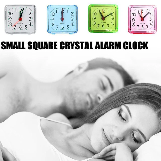 Small Alarm Clocks Beep Travel Office Square Bedside Travelling Desk Quartz I7A8
