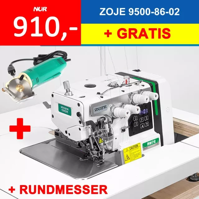 2-Nadel/4-Faden Overlockmaschine für schwere Stoffe Zoje B9500-86-02 + GRATIS