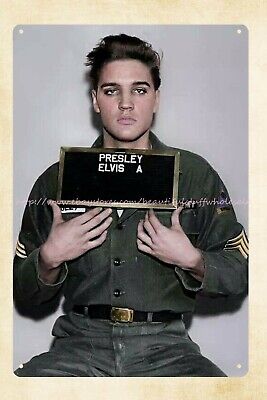 Elvis Presley 1960 Army Mugshot metal tin sign dorm room wall art