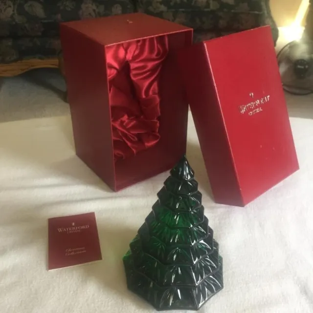 Waterford  Christmas Green Tree  Sculpture  6.5” Large Crystal Figurine  #145997