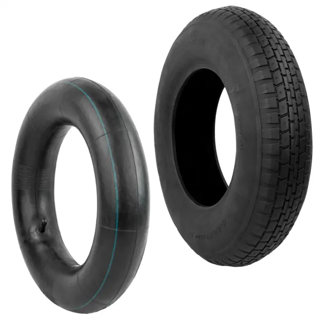 4.80/4.00 - 8" Inch Wheel Inner Tube & Tyre Pneumatic Wheelbarrow Stright Valve