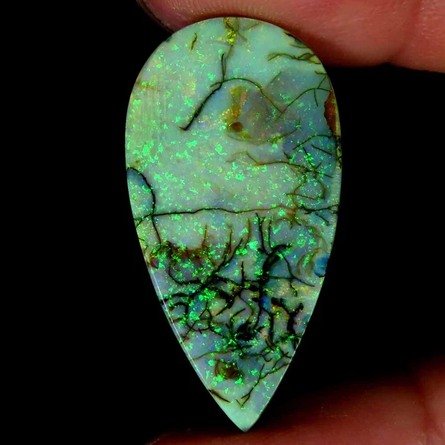 100% Naturel Blanc Éthiopien Opale Poire 2.78ct. Cabochon Bijoux Making