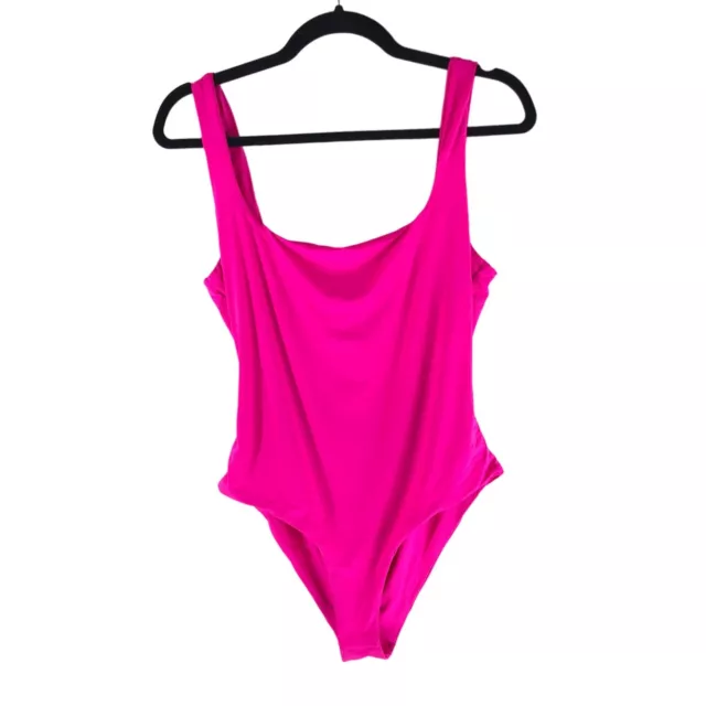 Shein Bae Womens Bodysuit Square Neck Hot Pink L
