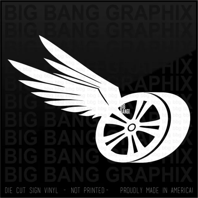 Winged HOT ROD Wheel Vinyl Decal Sticker Rat Rod Chopper Bobber Motorcycle Biker