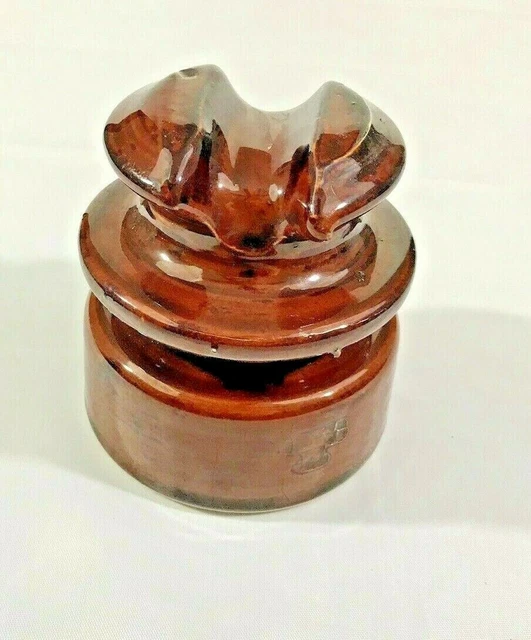 Texas Barn Find! Brown Hi-Top Locke 77 Usa Porcelain Insulator-Nice!
