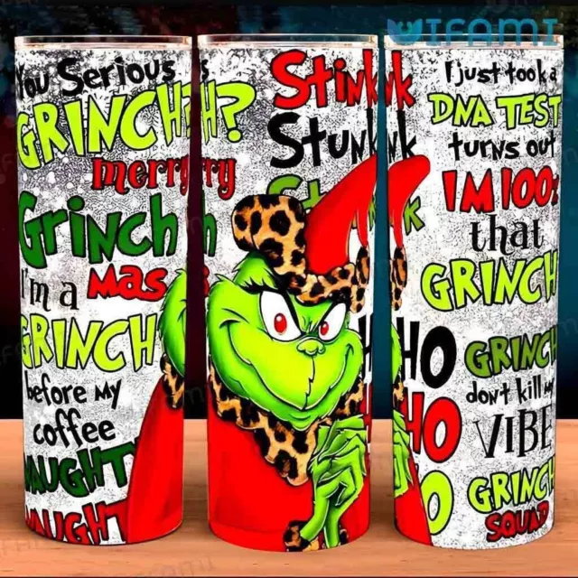Dna Test 100% That Grinch Christmas Holiday 20 Oz Stainless Steel Tumbler Cup