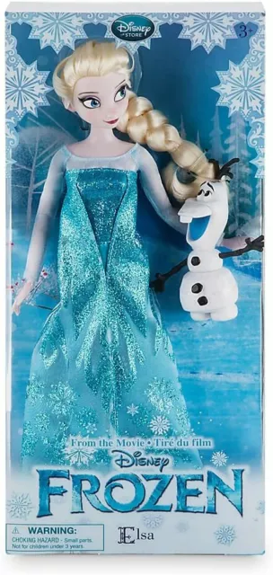 New In Box Disney Store Frozen 12'' Inches Elsa Classic Doll With Olaf 2016 In N