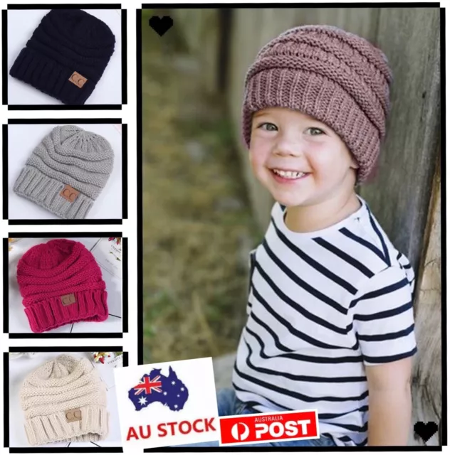 Baby Kids toddler boys girls winter crochet knitted beanie kids hat cap