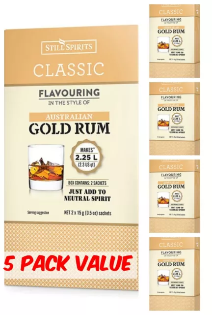 Still Spirits Classic AUSTRALIAN GOLD RUM Essence- 5 PACK