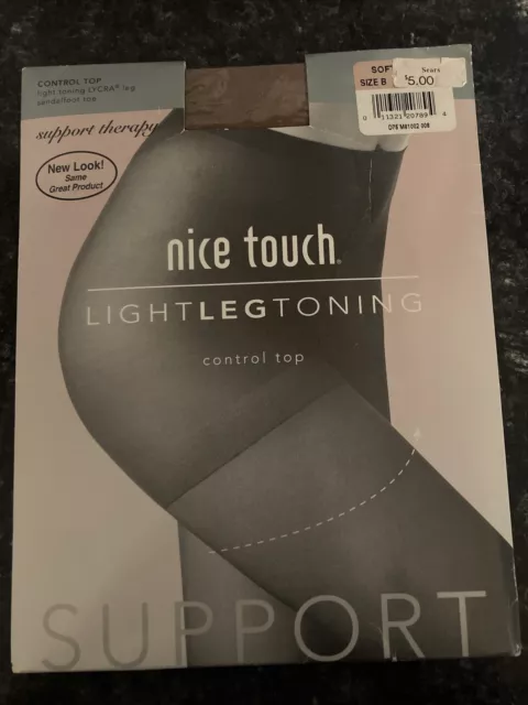 Nice Touch Sz. B Support Therapy Light Toning Control Top Pantyhose