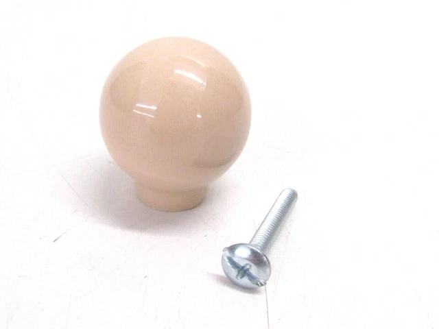 Nos! (5) Vintage Amerock Almond Ceramic Cabinet / Drawer Knob, Bp72001-Am