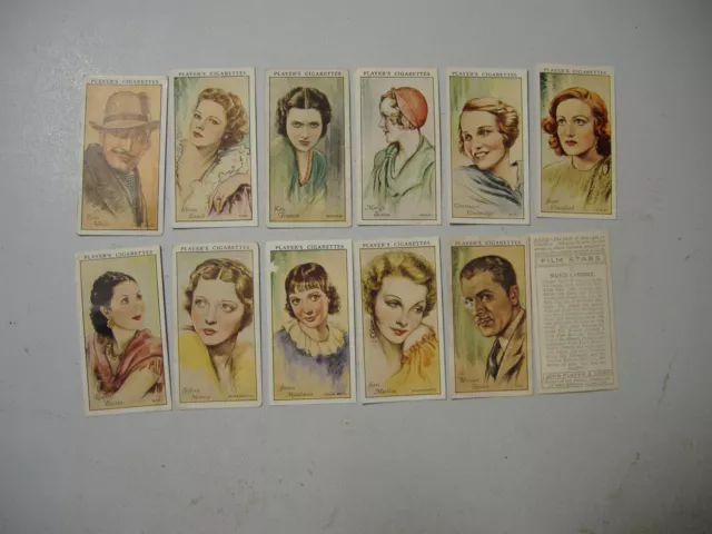 Players cigarette cards Film Stars 1st series 12/50 variable condition