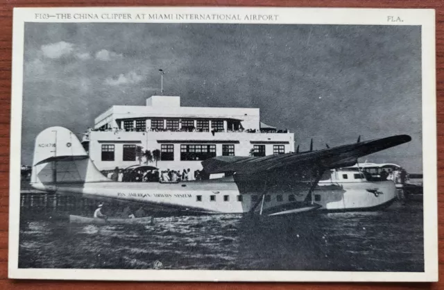Miami-Fl-International Airport-China Clipper-Pan American Airways-Postcard-#274