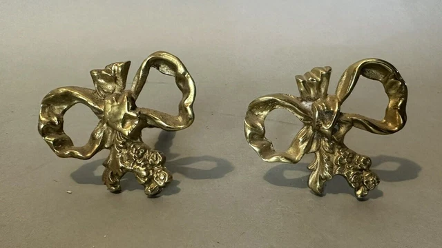 Pair of Antique Victorian Style Bow & Garland Shaped Curtain Tie Backs