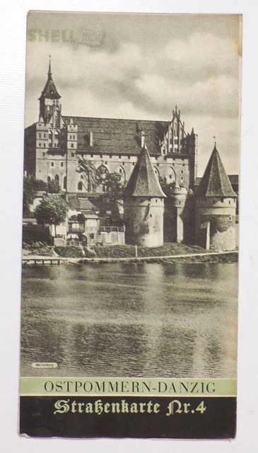 Conchiglia Landkarte Ostpommern Danzica Mappa Stradale Nr 4 Castello Malbork