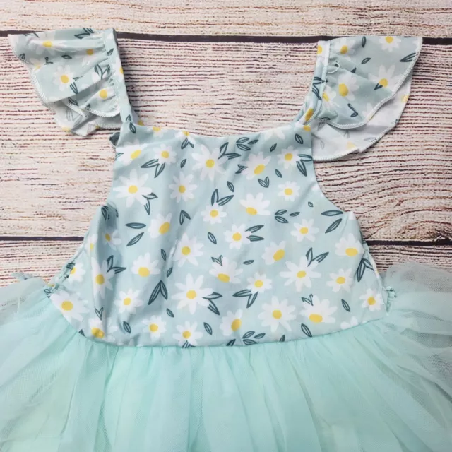 Toddler Baby Girls Tutu Dress Ruffle Sleeveless Daisy Print Dress size 3t-4t