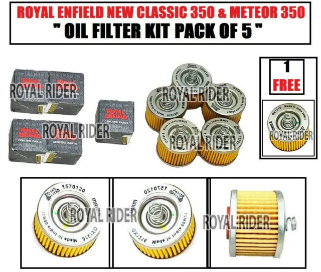 Royal Enfield ""Paquete de filtro de aceite 5+1 gratis para meteor 350 y nuevo